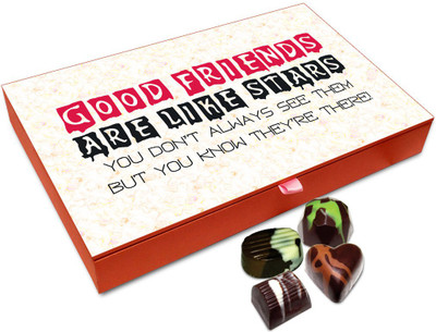 

Chocholik Friendship Gift - Good Friends Are Like Stars Chocolate Box - 12 Pc Truffles(144 g)
