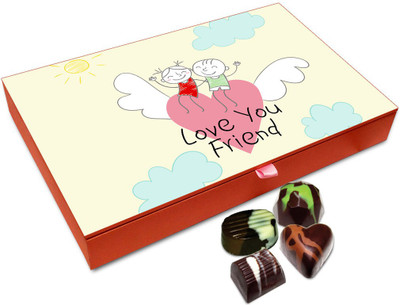 

Chocholik Friendship Gift - Love You My Friend Chocolate Box - 12 Pc Truffles(144 g)