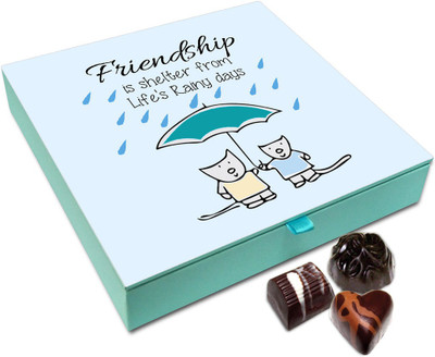 

Chocholik Friendship Gift - Friendship Is Shelter From Life's Rainy Days Chocolate Box For Friends - 9 Pc Truffles(108 g)