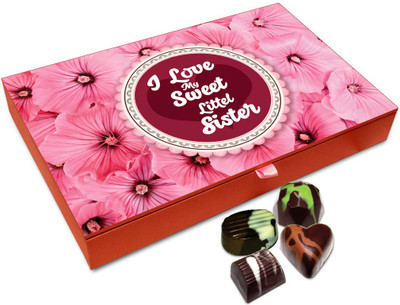 

Chocholik Raksha-bandhan Gift Box - I Love My Sweet Little Sis Chocolate Box For Brother / Sister - 12pc Truffles(144 g)