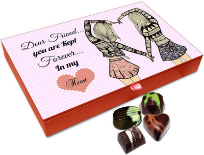 

Chocholik Friendship Gift - Friend You Will Forever Stay In My Heart Chocolate Box - 12 Pc Truffles(144 g)