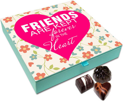 

Chocholik Friendship Gift - Friends Are Kept Forever In The Heart Chocolate Box For Friends - 9 Pc Truffles(108 g)