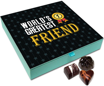 

Chocholik Friendship Gift Box - World's Greatest Friend Chocolate Box - 9pc Truffles(108 g)