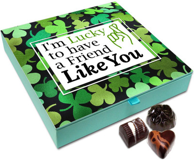 

Chocholik Friendship Gift - Lucky To Have A Friend Like You Chocolate Box For Friends - 9 Pc Truffles(108 g)