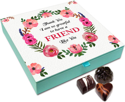 

Chocholik Friendship Gift - I Am so Grateful To Have A Friend Like You Chocolate Box For Friends - 9 Pc Truffles(108 g)