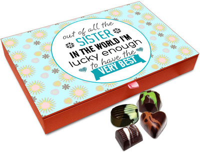 

Chocholik Raksha-bandhan Gift Box - Out Of All The Sisters In World Chocolate Box For Brother / Sister - 12pc Truffles(144 g)