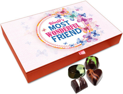 

Chocholik Friendship Gift - World's Most Wonderful Friend Chocolate Box - 12 Pc Truffles(144 g)