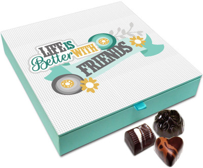 

Chocholik Friendship Gift - Life Is Better With Awesome Friends Chocolate Box For Friends - 9 Pc Truffles(108 g)