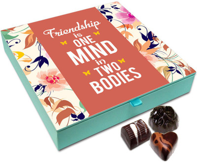 

Chocholik Friendship Gift - Friendship Is One Mind In Two Bodies Chocolate Box For Friends - 9 Pc Truffles(108 g)