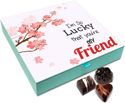 

Chocholik Friendship Gift - So Lucky To Have A Friend Like You Chocolate Box For Friends - 9 Pc Truffles(108 g)