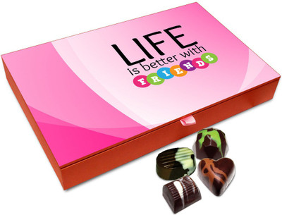 

Chocholik Friendship Gift - Life Is Better With Friends Chocolate Box - 12 Pc Truffles(144 g)