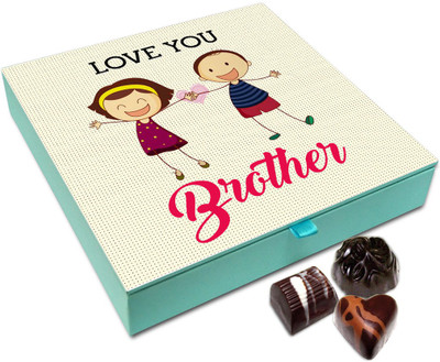 

Chocholik Rakhi Gift Box - Love You Bro Very Much Chocolate Box For Brother / Sister - 9pc Truffles(108 g)