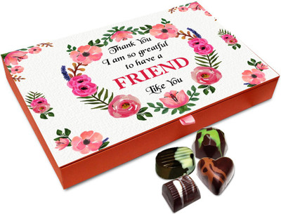 

Chocholik Friendship Gift - I Am so Grateful To Have A Friend Like You Chocolate Box - 12 Pc Truffles(144 g)