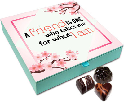 

Chocholik Friendship Gift - A Friends Like You The Way You Are Chocolate Box For Friends - 9 Pc Truffles(108 g)