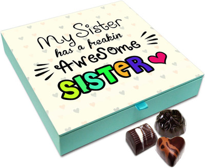 

Chocholik Rakhi Gift Box - I Have A Freaking Awesome Sis Chocolate Box For Brother / Sister - 9pc Truffles(108 g)