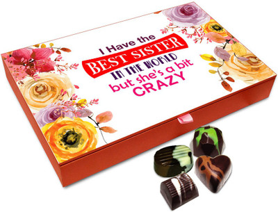 

Chocholik Rakhi Gift Box - I Have The Best Sister In The World Chocolate Box For Brother / Sister - 12pc Truffles(144 g)