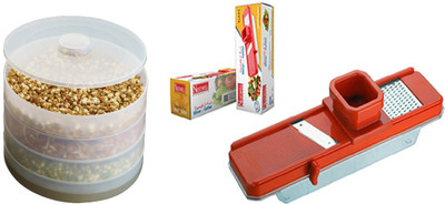

Nestwell Magic Slicer WITH Sprout Maker Chopper(1-MAGIC SLICER, 1-SPROUT MAKER), Multicolor
