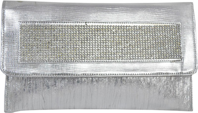 

Jewellerkaka Casual Silver, White Clutch