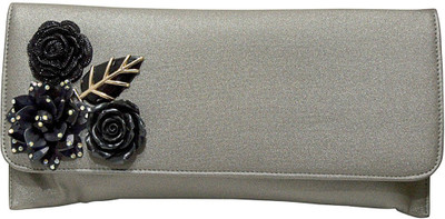 

Jewellerkaka Casual Grey, Black, Gold Clutch, Black;gold;grey