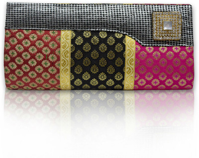 

Jewellerkaka Casual Grey, Silver, Pink, Orange, Black Clutch, Black;grey;orange;pink;silver