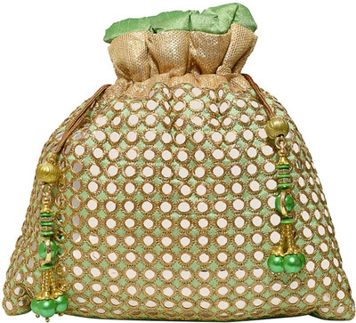 

Jewellerkaka Casual Green, Silver, Gold Clutch, Gold;green;silver