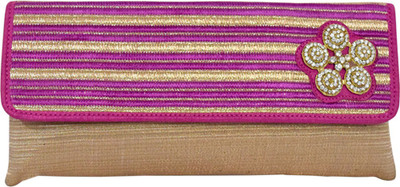 

Jewellerkaka Casual Pink, Gold Clutch, Gold;pink