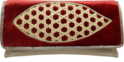 

Jewellerkaka Casual Red, Gold Clutch, Gold;red