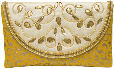 

Jewellerkaka Casual Yellow, Gold Clutch, Gold;yellow