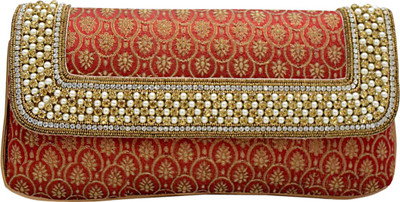 

Jewellerkaka Casual Brown, Gold Clutch