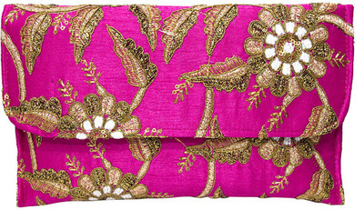 

Jewellerkaka Casual Pink, Gold, White Clutch, Gold;pink;white
