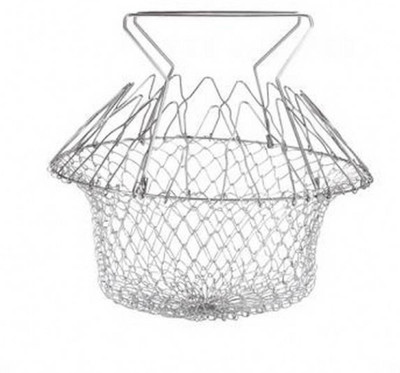

Bruzone Kitchen Tool for Cook, Deep Fry, Boiling B10 Collapsible Sieve(Silver Pack of 1)