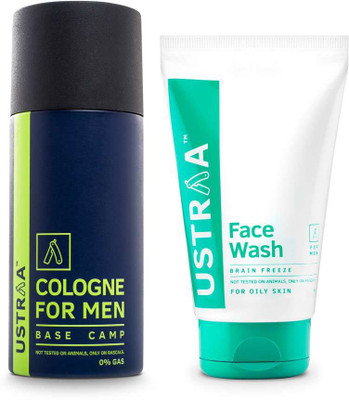 

Ustraa By Happily Unmarried Cologne Spray & Face Wash - Brain Freeze- Pack of 2(Set of 2)