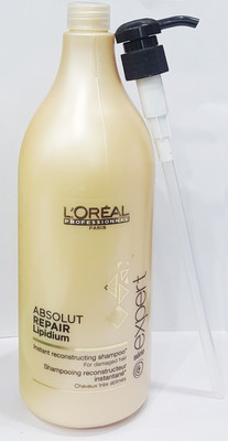 L'Oreal Paris Set of 2 (Absolut Repair Lipidium Shampoo+Dispensing Pump) 1500ml(Set of 2)