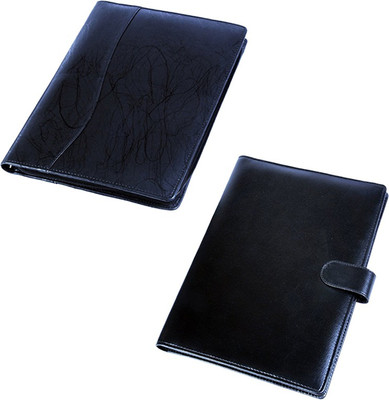 

COI leatherite black stylish file folder and resume folder for documents and certificate for office executive folder and interview document file and folders for students ( set of 2 )(Set Of 2, Black)