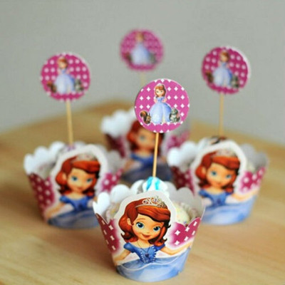 

Funcart SOFIE PRINCESS CUPCAKE WRAPS WITH PICKS Sofia paper Gift Wrapper(Mutlicolor)