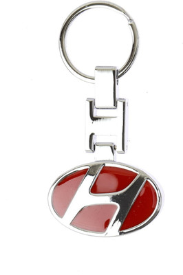 

eShop24x7 HYUNDAI Red Heavy Metal imported key ring chrome car logo Key Chain
