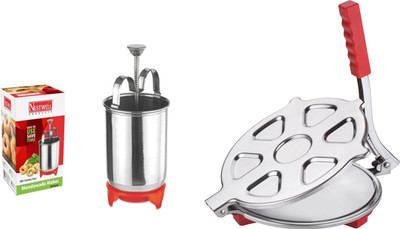 

Nestwell MENDUVADA MAKER WITH CHAPATI PRESS MENDUVADA MAKER WITH CHAPATI PRESS Silver Kitchen Tool Set(Silver)