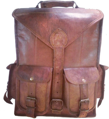 Mangalmurti 13 inch Laptop Backpack(Tan), Dark tan