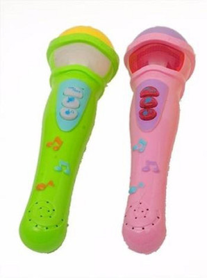 

DINAARKAN MICROPHONE COMBO OF GREEN AND PINK MIC WITH LIGHTS, MUSIC AND BATTERIES(Green, Pink)