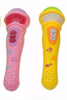 

DINAARKAN MICROPHONE COMBO OF YELLOW AND PINK MIC WITH LIGHTS, MUSIC AND BATTERIES(Yellow, Pink)