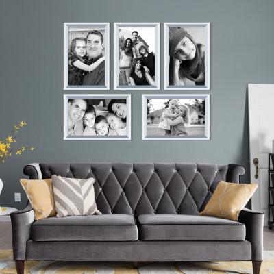 

Elegant Arts & Frames Polymer Photo Frame(White, 5 Photos)
