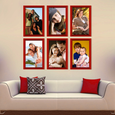 

Elegant Arts & Frames Polymer Photo Frame(Red, 6 Photos)