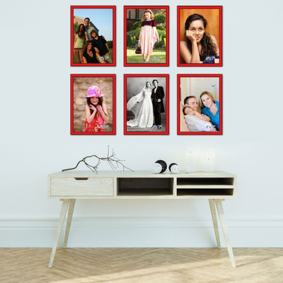 

Elegant Arts & Frames Polymer Photo Frame(Red, 6 Photos)