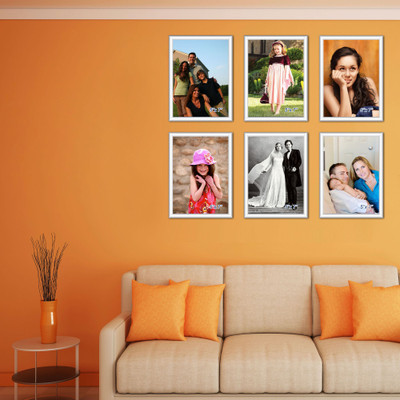 Elegant Arts & Frames Polymer Photo Frame(White, 6 Photos)