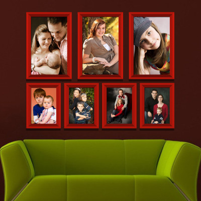 

Elegant Arts & Frames Polymer Photo Frame(Red, 7 Photos)