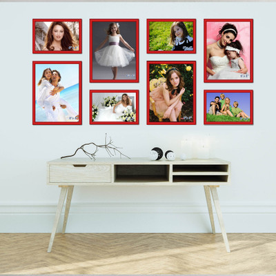 

Elegant Arts & Frames Polymer Photo Frame(Red, 8 Photos)