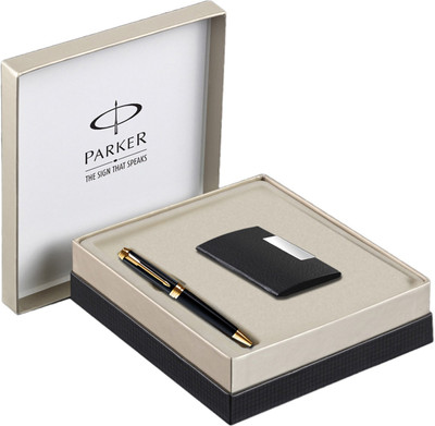 

Parker Ambient Lacque Black Gt Bp With Card Holder Ball Pen