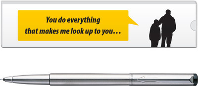 

Parker Vector Stainless Steel CT with Dad Quote-7 Roller Ball Pen