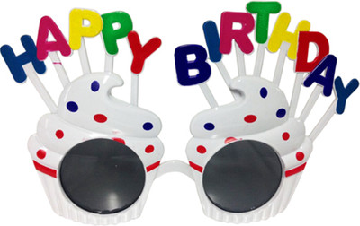 

Funcart White Cup Cake Letter Happy Birthday Sunglasses