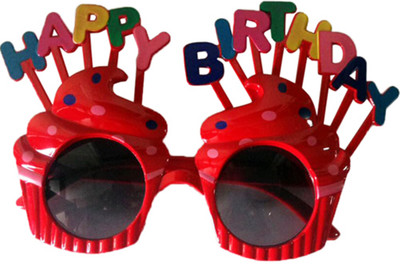 

Funcart Red Cup Cake Letter Happy Birthday Sunglasses